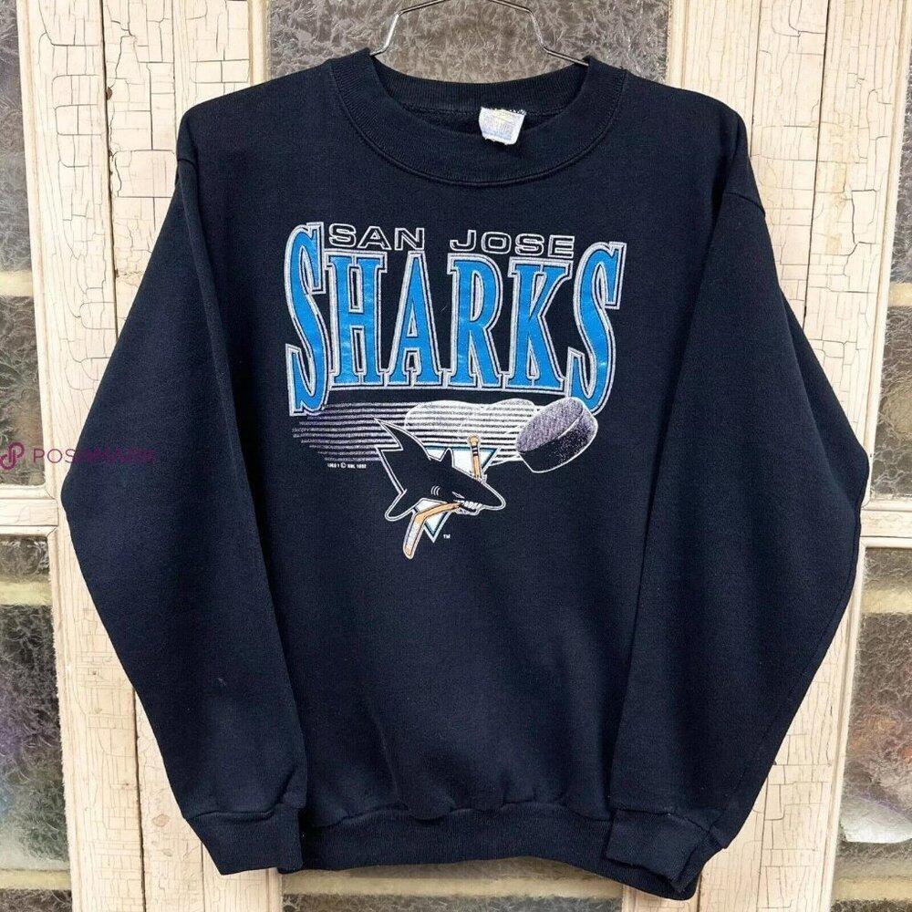 San Jose Sharks Crewneck Sweatshirt Black Elbertfranklin5